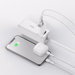 Baseus Compact Quick Charger, 2x USB, 10.5W (valge)