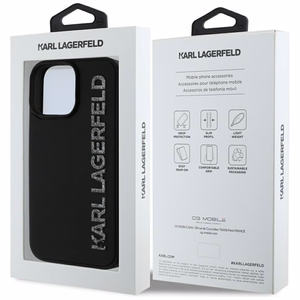 Karl Lagerfeld HC 3D Rubber Elongated Glitter iPhone 16 Pro Ümbris - must