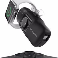 Wozinsky WF16-YCS 5000mAh 15W USB-C mini energiapank sisseehitatud USB-C kaabliga ja Apple Watchi laadijaga - must