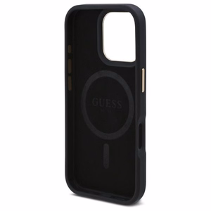GUESS ümbris jaoks IPHONE 16 Pro Max compatible with MagSafe GUHMP16XU4GPRK (PU 4G Logo Plate) must