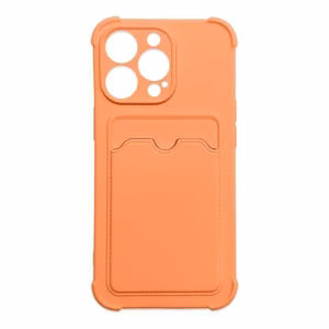 Card Armor Case ümbriskott iPhone 11 Pro jaoks, kaarditaskuga silikoonist õhkpadjaga kaitseümbris, oranž