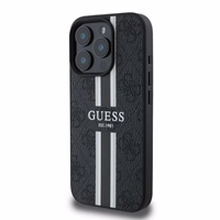 Guess 4G Printed Stripes MagSafe ümbris jaoks iPhone 16 Pro - must