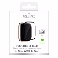 Puro Flexible Shield kaitsekile koos aplikaatoriga Apple Watch 10/11 42mm jaoks - must