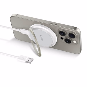 Tech-Protect QI15W-A33 Induktiivne Laadija koos MagSafe and Alus koos USB-A / USB-C Kaabel - valge
