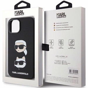 Karl Lagerfeld Silicone Karl&Choupette Head ümbris jaoks iPhone 15 Plus / 14 Plus - must