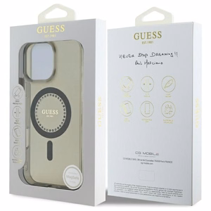 Guess IML Rhinestones MagSafe Ümbris jaoks iPhone 16 Pro Max - Must