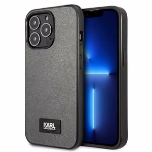 Karl Lagerfeld Saffiano Plaque Ümbris jaoks iPhone 13 Pro Max 6.7" - hõbedane