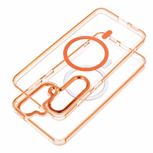 MagSafe'iga ühilduv Frame Clear Hybrid Mag Cover ümbris Samsung A16, Hermes-oranž