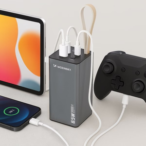 Powerbank Wozinsky K65+ 65W 30000mAh 2x USB-C, 1x USB-A 65W - серый