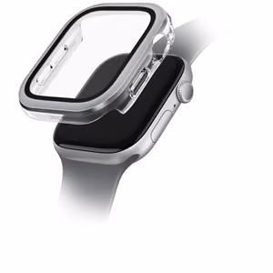 Чехол с закалённым стеклом Uniq Voute для Apple Watch 10 42 мм - серебряный