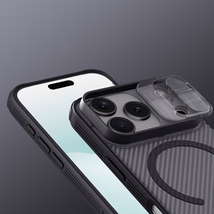 Nillkin CamShield Pro MagSafe Compatible Ümbris jaoks iPhone 17 Pro Max - Läbipaistev Must