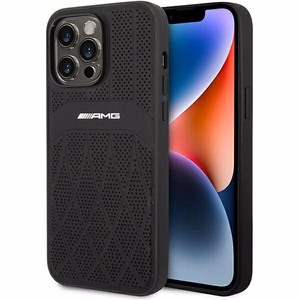 AMG AMHMP14XOSDBK iPhone 14 Pro Max 6.7" чёрный/чёрный хардкейс Leather Curved Lines MagSafe