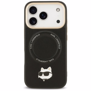 Karl Lagerfeld Big Strap Choupette Metal Logo MagSafe Ümbris jaoks iPhone 17 Pro Max - must