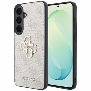 Guess Leather 4G Metal Logo ümbris Samsung Galaxy S26 FE – roosa
