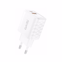FONENG võrgulaadija EU56 GaN PD 20W 1xUSB-C + 1xUSB QC3.0 valge