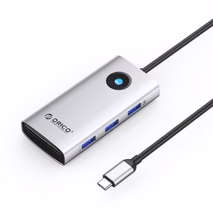 Orico PW11 6in1 USB-C Docking Station 3x USB-A 3.0 1x USB-C PD 100W 1x HDMI 4K 30Hz 1x RJ45 2.5G Ethernet - Silver