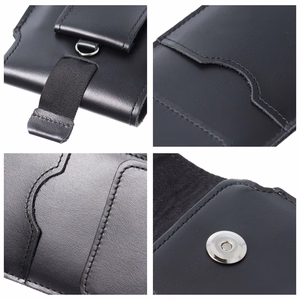 ROYAL - Leather universal flap pocket / black - Size 2XL - IPHONE 6 PLUS / SAMSUNG A52 / XIAOMI REDMI NOTE 10