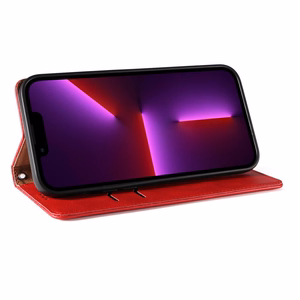 Magnet rihmaga ümbris iPhone 14 Pro Max Flip Wallet Mini Lanyard Stand Punane