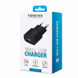 Forever TC-01 зарядное устройство 1x USB 1A черный