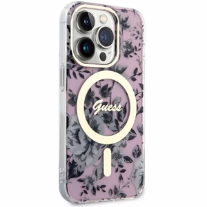 Guess GUHMP14LHCFWSP iPhone 14 Pro 6.1" roosa/roosa hardcase Flower MagSafe
