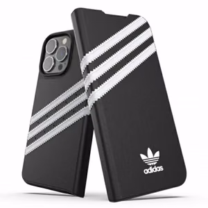 Adidas OR Booklet Case PU iPhone 13 Pro / iPhone 13 jaoks - must ja valge