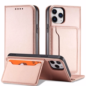 Magnetkaardi ümbris iPhone 12 Pro Max Koti kaardi rahakoti kaardihoidja roosa