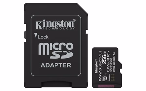 Kingston memory card 256GB microSDXC Canvas Select Plus Gen3 150MB/s A1 Card + Adapter