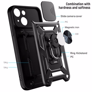 Slide Camera Armor Ümbris jaoks Samsung Galaxy A35 Must