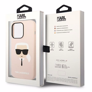 Karl Lagerfeld KLHCP14XSLKHLP iPhone 14 Pro Max 6.7" жёсткий чехол розовый/розовый Silicone Karl`s Head