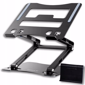 Wozinsky WRS-CPY75DSB алюминиевая подставка для ноутбука и планшета + подставка для смартфона - чёрный