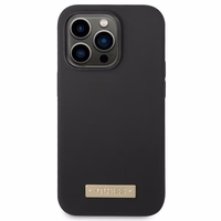Guess GUHMP14LSBPLK iPhone 14 Pro 6.1" must/must hard ümbris Silicone Logo Plate MagSafe