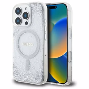 GUESS ümbris jaoks IPHONE 16 Pro compatible with MagSafe GUHMP16LRGRGES (Resin Gradient Glitter) hõbedane