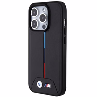 BMW Quilted Tricolor MagSafe ümbris jaoks iPhone 15 Pro - must