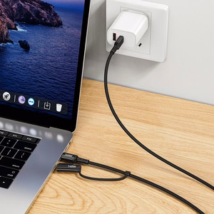 Cable 2in1 USB C to USB C / Mag3 Hoco 240W 1,8 m U142 black