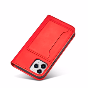 Magnetkaardi ümbris iPhone 12 Pro pouch kaardi rahakoti kaardihoidja Punane