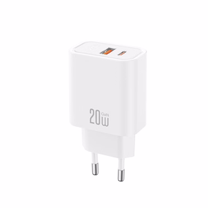XO CE40 PD 20W seinalaadija, 1x USB-C, 1x USB, valge