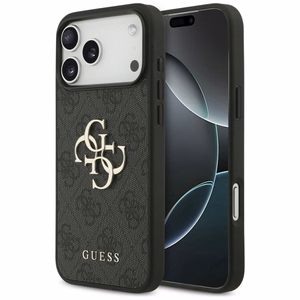 Guess PU 4G Metal Logo ümbris Apple iPhone 18 Pro Max telefonile, hall