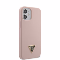 Guess GUHCP12SLSTMLP iPhone 12 mini 5.4" heleroosa/heleroosa hardcase Silikoonist kolmnurkne logo