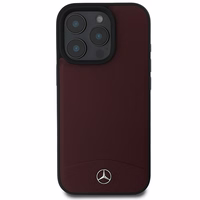 Mercedes Textured And Plain Leather MagSafe ümbris jaoks iPhone 16 Pro Max - punane