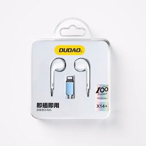 Dudao X14+ juhtmega in-ear kõrvaklapid Lightning pistikuga 1.2m - valge