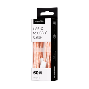 Krüger&Matz Basic USB-C–USB-C kaabel, 60 W, 1 m, roosa