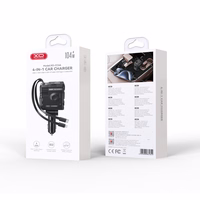 XO autolaadija CC66 104W 1x USB 1x USB-C must koos kaabliga USB-C ja kaabliga Lightning