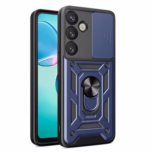 Hybrid Armor Camshield with Camera Cover and Metal Ring jaoks Samsung Galaxy S25+ - sinine