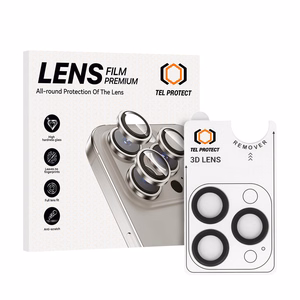 Tel Protect 3D Lens mustad karastatud kaitseklaasid Apple iPhone 18 Pro / 18 Pro Max kaameraläätsedele (3 tk)