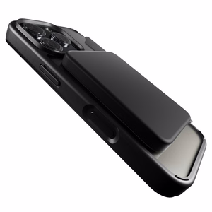 Кожаный чехол Puro Book Mag MagSafe с клапаном и слотом для карты для iPhone 16 Pro - чёрный