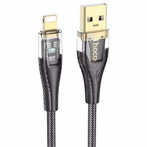 Cable USB A to Lightning Hoco 2,4A 1,2 m U121 black transparent