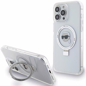 Karl Lagerfeld KLHMP15LHMRSKHH iPhone 15 Pro 6.1" белый/белый жёсткий чехол Ring Stand Karl Head MagSafe