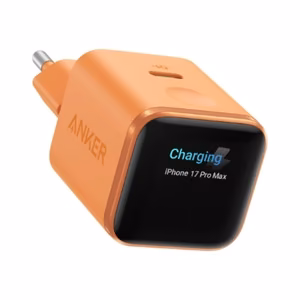 Anker Nano A121DGO1 – 45 W USB-C-laadija nutiekraaniga, oranž