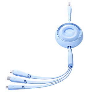 Joyroom Colorful Series S-A40 Kaabel Retractable 3in1 USB-A - USB-C / Lightning / Micro USB 1m - sinine
