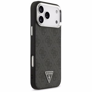 Guess 4G Triangle Logo MagSafe ümbris mudelile iPhone 17 Pro Max / 18 Pro Max – must ja hõbedane
